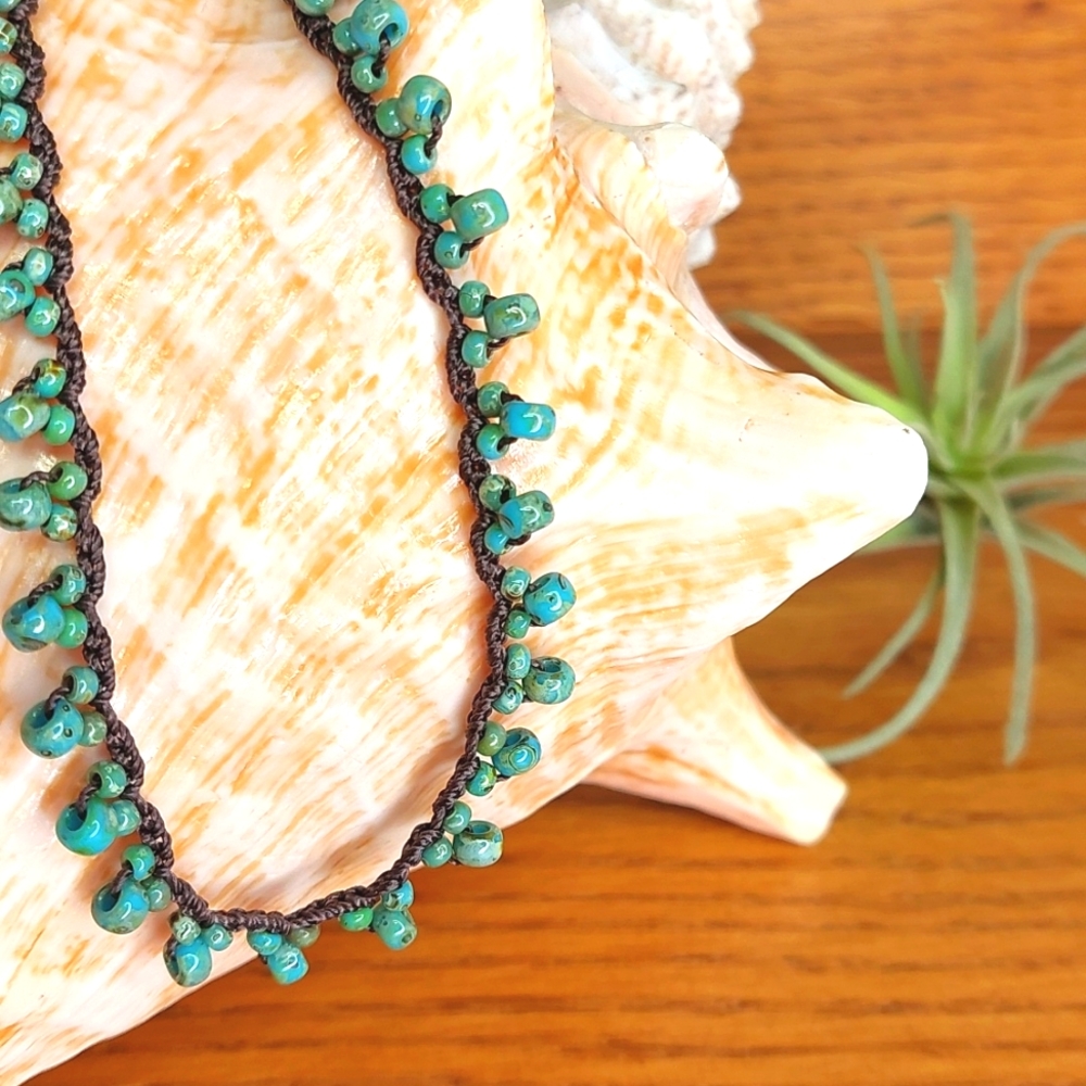 Hand Crafted Turquoise Bead Necklace by Rust Belt Rai… - Picture 10 of 15